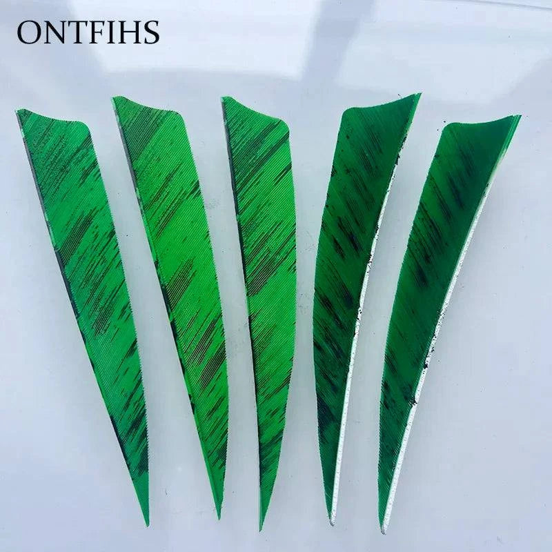 25 Pcs 4 Inch Hunting Arrow Feather Shield Cut Archery Real Turkey Cut Fetches Feathers for Arrows DIY - Property & Safety Tradings