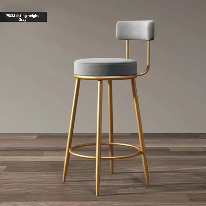 Moderne Einfachheit nordischen Barhocker ins Licht Luxus Bar stuhl Design Hocker nach Hause mit Rückenlehne Leders essel Theke Arbeits hocker