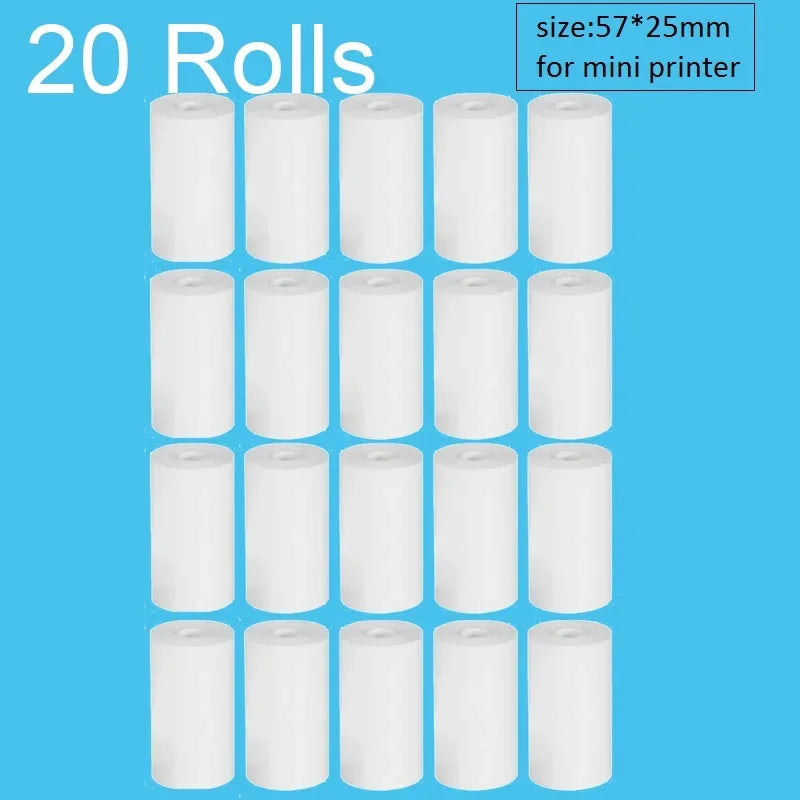 5/10/15/20 57*25mm Thermal Paper White Children Camera Instant Print Kids Camera Printing Paper Replacement Accessories Parts - PST PS Tradings