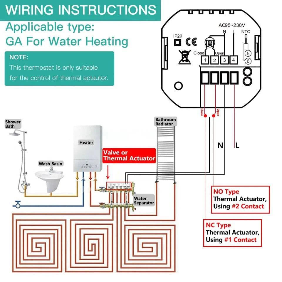 MOES WiFi Water/Electric Floor Heating Thermostat Gas Boiler Temperature Controller Smart Alexa tuya Google Voice zigbee Control - Property & Safety Tradings