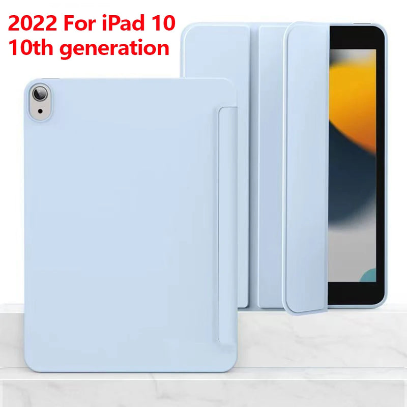 Slim Case for Apple iPad 10 10th generation 10.9 ich 2022 A2757 A2777 A2696 Silicon Leather Smart Cover with Auto Sleep Wake - PST PS Tradings