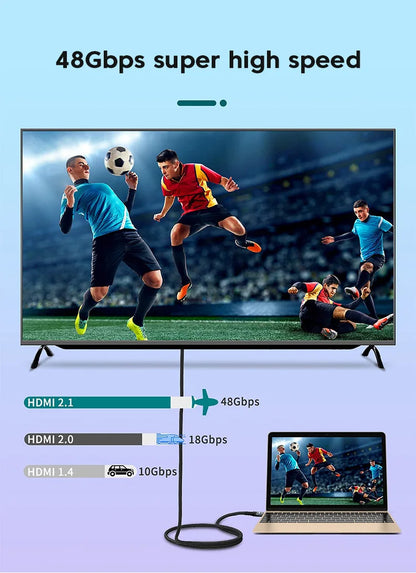 Hdmi 8k kabel 8k/60hz 4k/120hz uhd hdr 48gbps adapter hdmi kabel 5m für geräte große laptops hoch auflösende tv projektoren