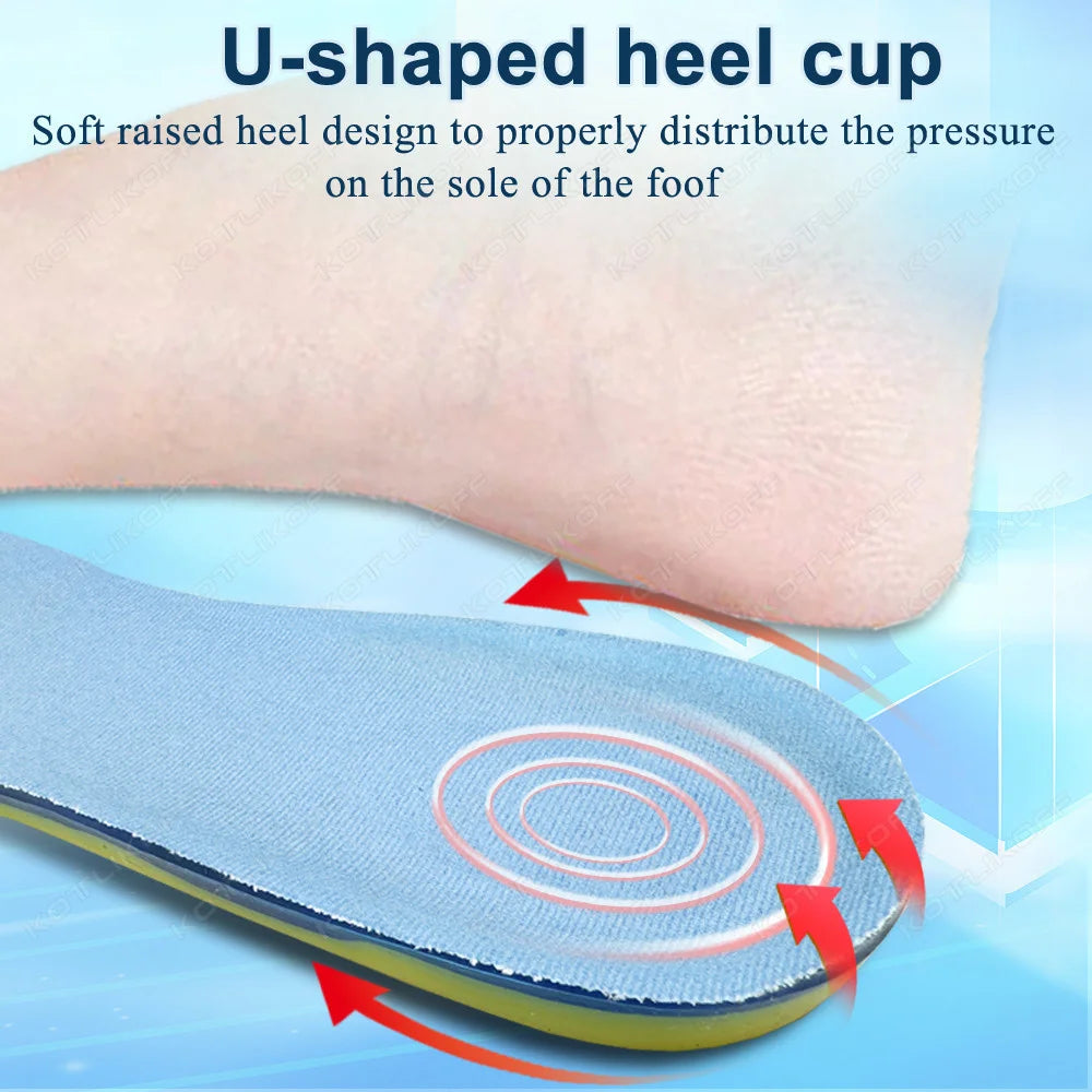 Silicone Gel Orthotic Insoles Honeycomb Heel Shock Absorption Sports Running Comfortable Soft Insoles Relieve Foot Pain Insert