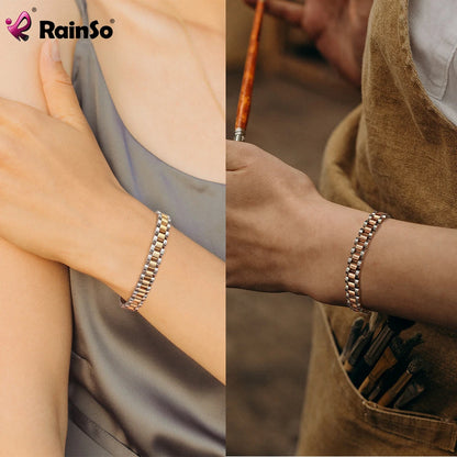 RainSo 99.999% Reinem Germanium Armband für Frauen Korea Beliebte Edelstahl Gesundheit Magnetische Germanium Energie Paar Schmuck