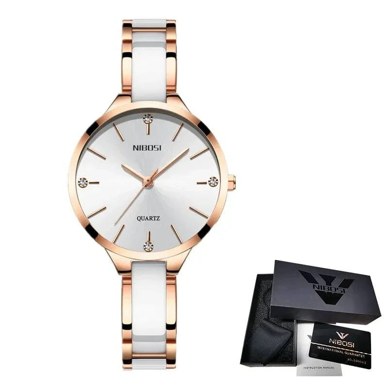 NIBOSI Women Wrist Watch Ceramic Bracelet Watches Ladies Creative Watch For Women Female Clock Relogio Feminino Montre Femme - Property & Safety Tradings