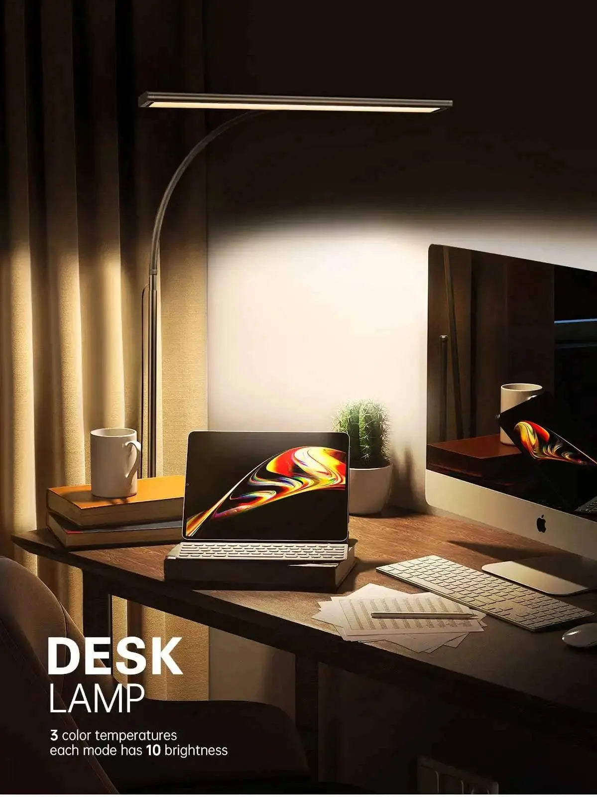 LED Desk Lamp for Office Home, Eye-Caring Desk Light Lamp with Stepless Dimming Adjustable Flexible Gooseneck Adjustable Light - Property & Safety Tradings