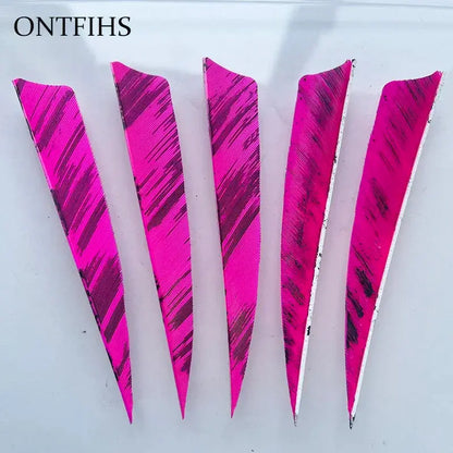 25 Pcs 4 Inch Hunting Arrow Feather Shield Cut Archery Real Turkey Cut Fetches Feathers for Arrows DIY - Property & Safety Tradings