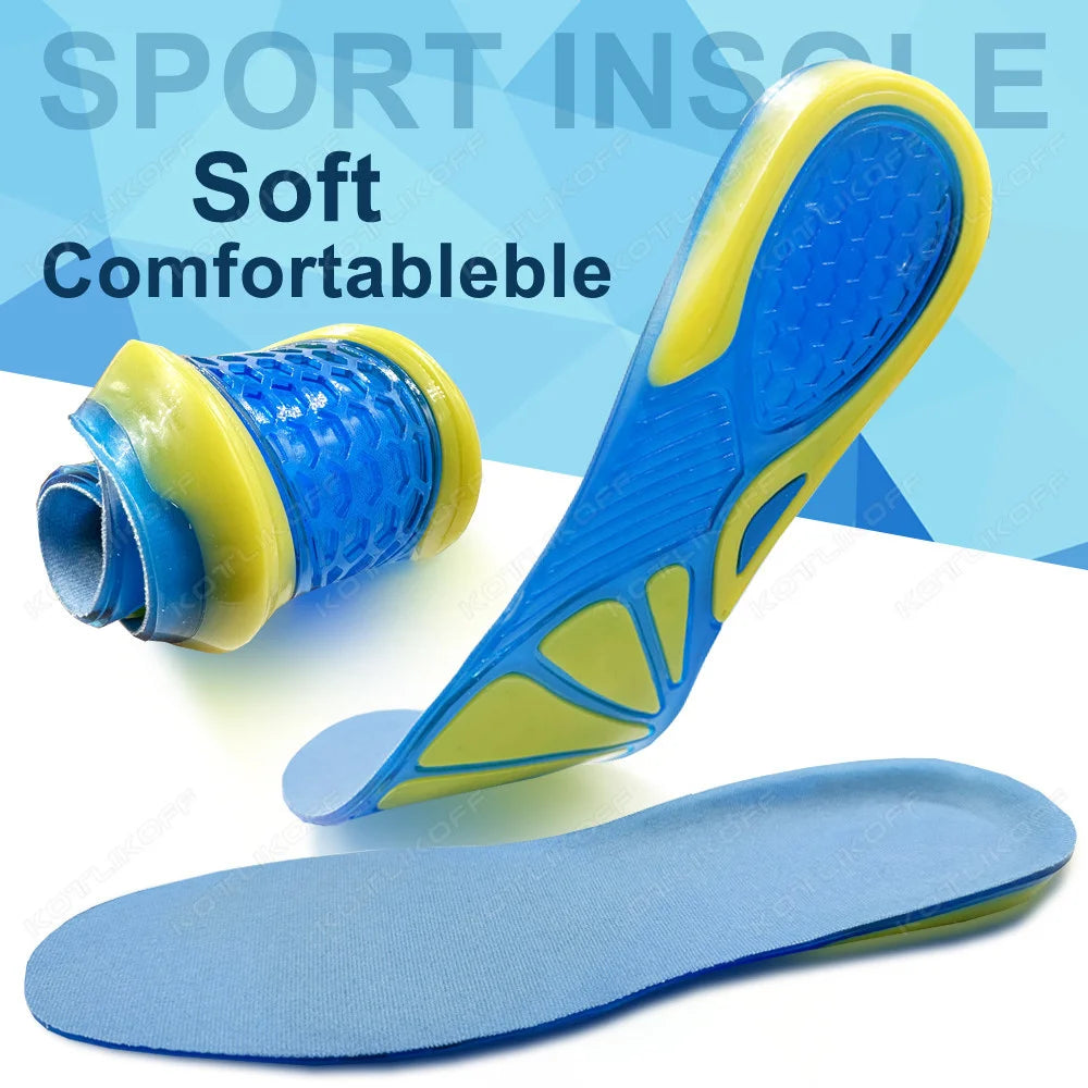 Silicone Gel Orthotic Insoles Honeycomb Heel Shock Absorption Sports Running Comfortable Soft Insoles Relieve Foot Pain Insert