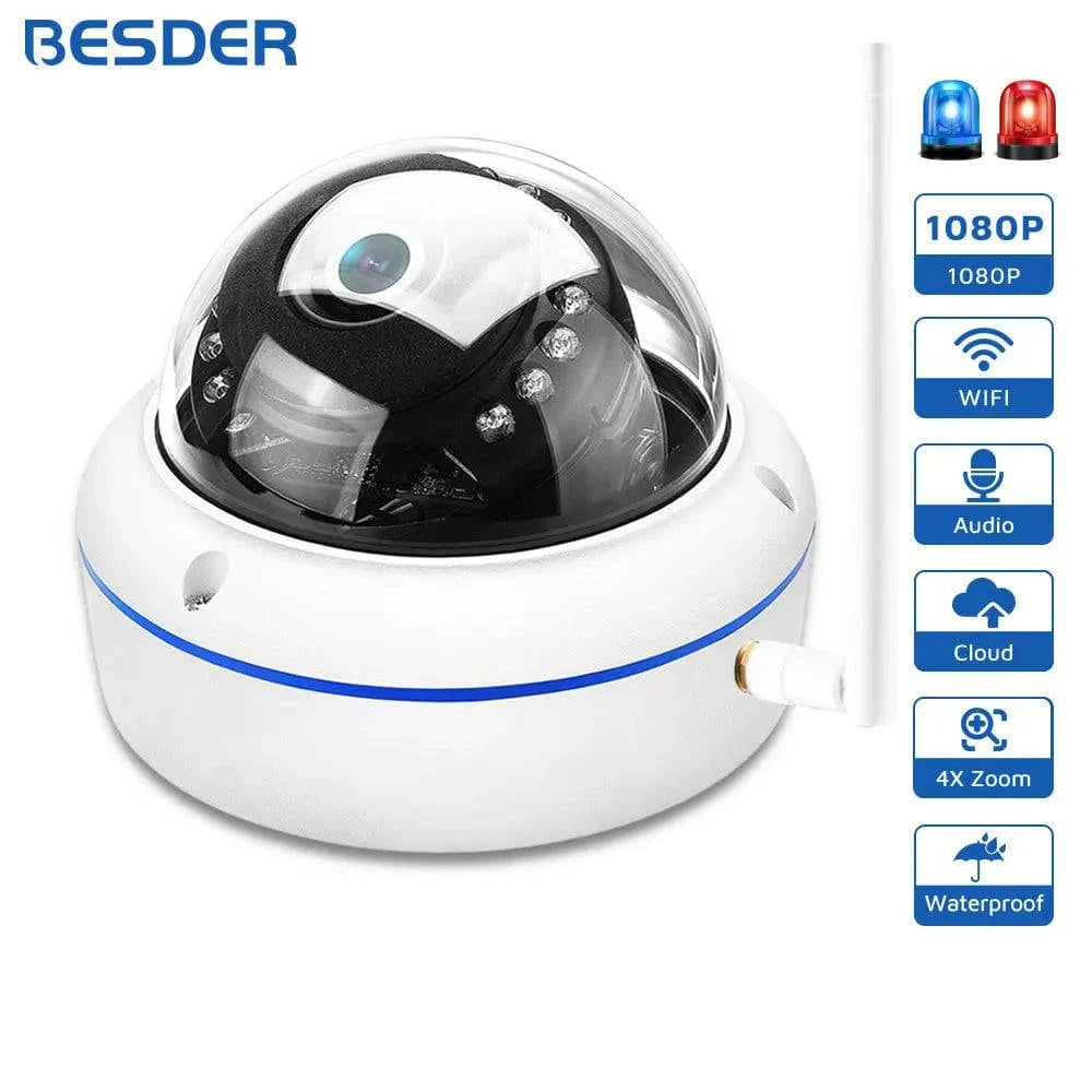 HD1080P Vandal-proof IP Camera WiFi SD Card Slot 64Gb Motion Ai Detect Alert Dome 2MP Audio Security CCTV Camera Xmeye P2P ICSee - Property & Safety Tradings