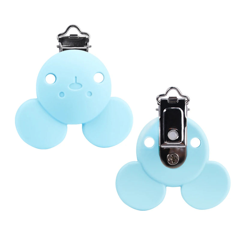 2PCS Lofca Silicone Clips Round Shaped Baby Pacifier Round Clips BPA Free DIY Pacifier for Chain Nursing Teething - PST PS Tradings