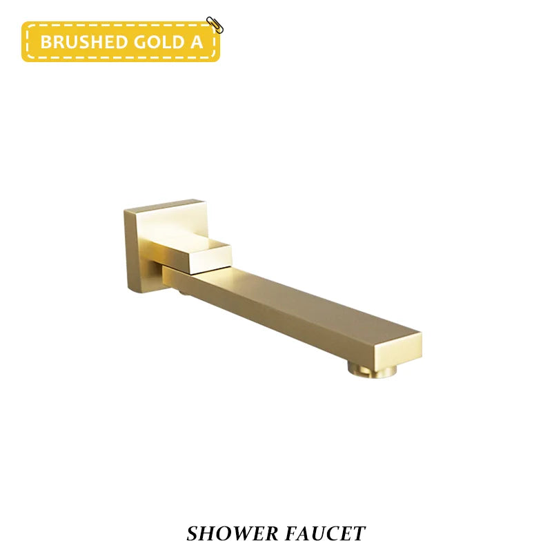 Messing Waschbecken Wasserhahn Wand montiert runde quadratische gebürstete Gold drehbare Badewanne Wasserhahn Home Bad Balkon Waschbecken Wasserhahn