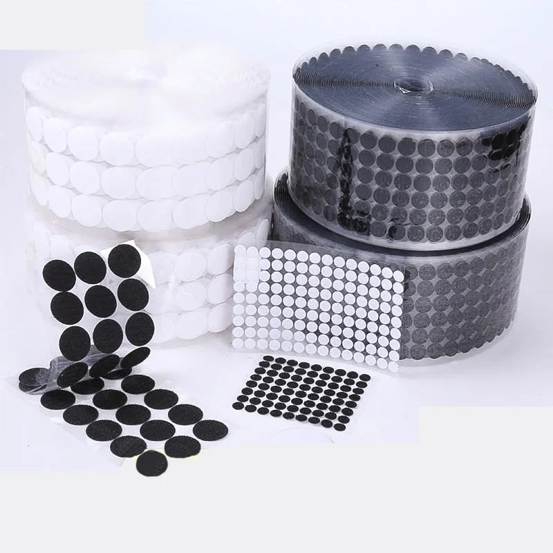 Dot Sticker Self Adhesive Fastener Tape Dots 10/15/20/25/30mm Strong Glue  Sticker Disc White Black Round Coin Hook Loop Tape - Property & Safety Tradings