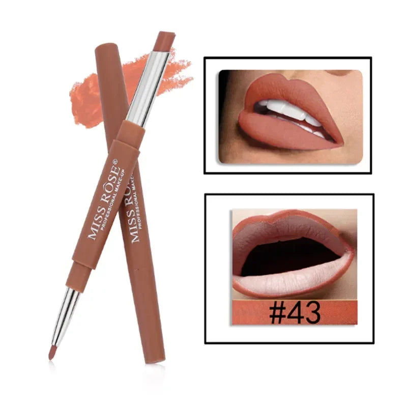 8 farbe Doppel-ende Lip Make-Up Lippenstift Bleistift Wasserdichte Langlebige Farbton Sexy Red Lip Stick Schönheit Matte Liner stift Lippenstift