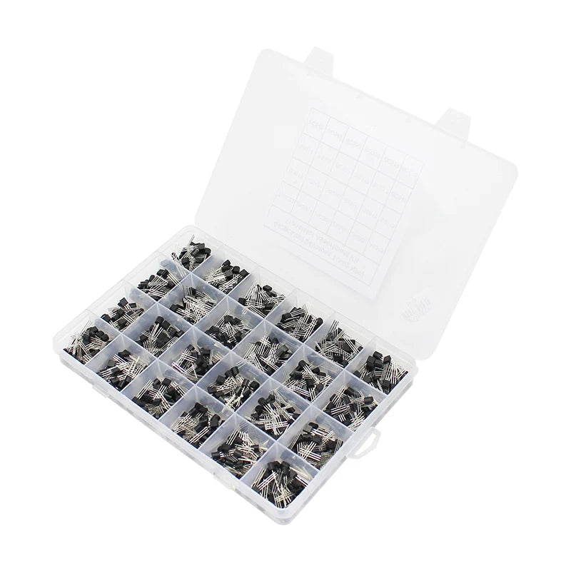 200-900PCS TO-92 Transistor Kit assortment box BC547 BC327 BC337 2N2222 3904 3906 C945 PNP/NPN transistors set electronics Kit