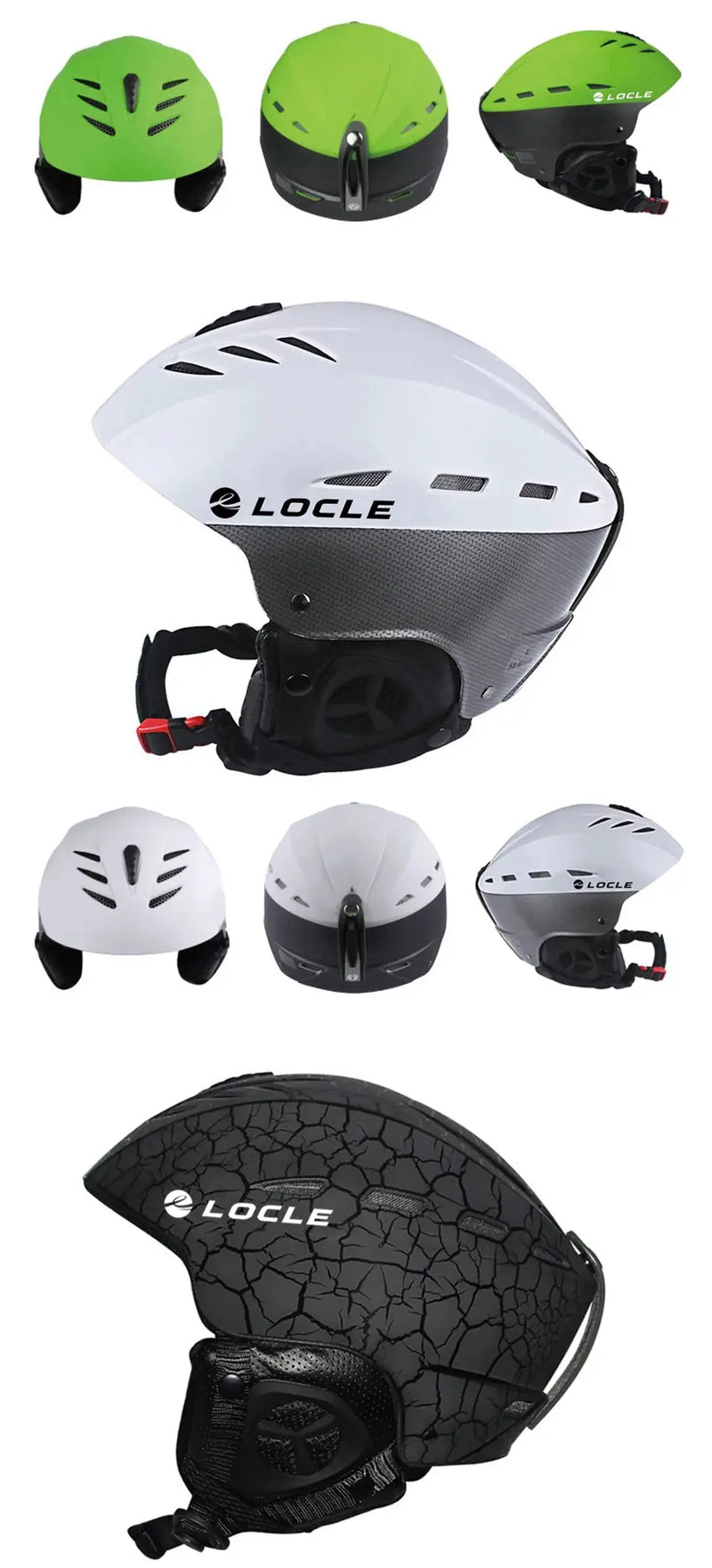 LOCLE Professional Skiing Helmet Men Women Children Ski Helmet Snow Skating Snowboard Snowmobile Skateboard Helmet Size 52-61cm - Property & Safety Tradings