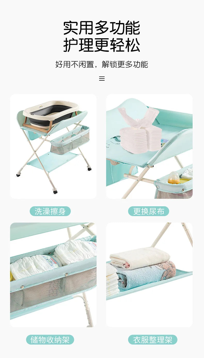 Diaper-Changing Table Baby Care Desk Portable Multifunctional Folding Newborn Baby Bath Diaper Changing Baby Care Table 기저귀 테이블 - PST PS Tradings