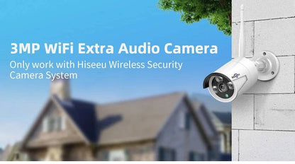 Hiseeu 1536P Wireless IP Camera 3.6mm Lens Waterproof Security WiFi Camera for Hiseeu Wireless CCTV System Kits IP Pro APP View - Property & Safety Tradings