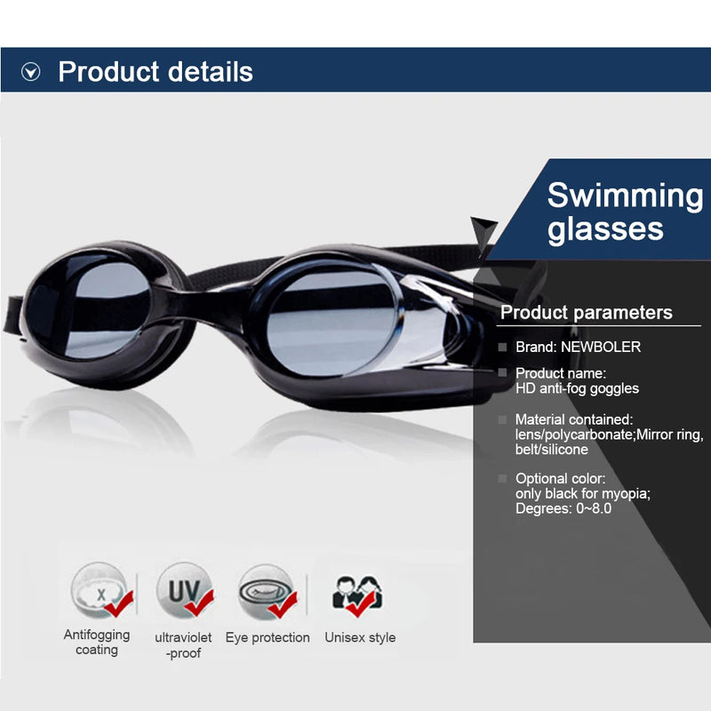 Swimming Goggles Myopia Professional Anti-fog UV Swimming Glasses Men Women Silicone Diopters Swim Sports Eyewear - PST PS Tradings