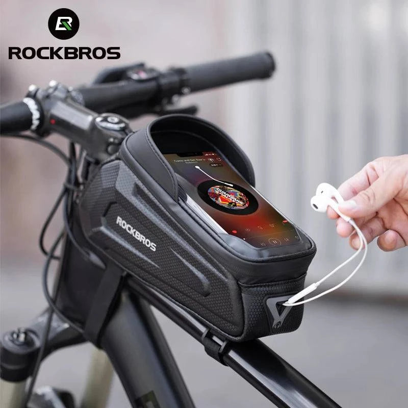 ROCKBROS Bicycle Bag Waterproof Touch Screen Cycling Bag Top Front Tube Frame MTB Road Bike Bag 6.5 Phone Case Bike Accessories - Property & Safety Tradings