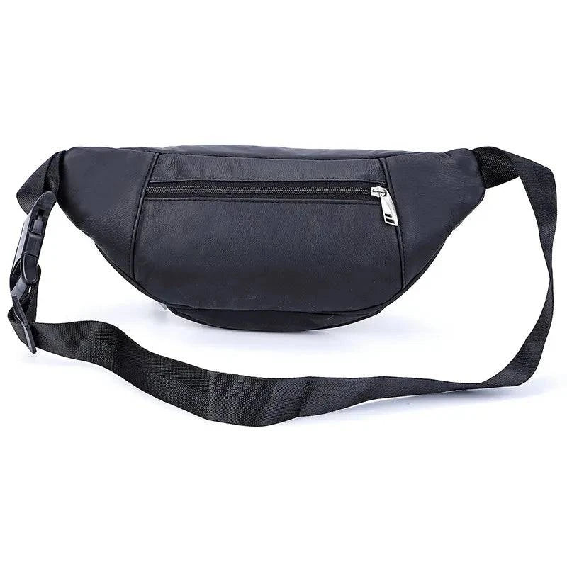 Fashion Men Genuine Leather Fanny Bag for Phone Pouch Male Leather Messenger Bags Brand Fanny Pack Male Travel Waist Bag Men - Property & Safety Tradings