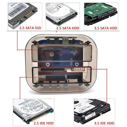 USB To 2.5 3.5 Inch SATA IDE ATA SSD HDD Docking Station Hard Drive Enclosure Dual Slots External Hd Case Hard Disk Box Externo - Property & Safety Tradings