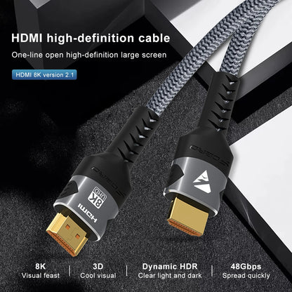 8K HDMI-kompatibles Kabel 4K@120Hz 8K@60Hz HDMI 2.1 Kabel 48Gbps Adapter für RTX 3080 eARC HDR Videokabel PC Laptop TV Box PS5