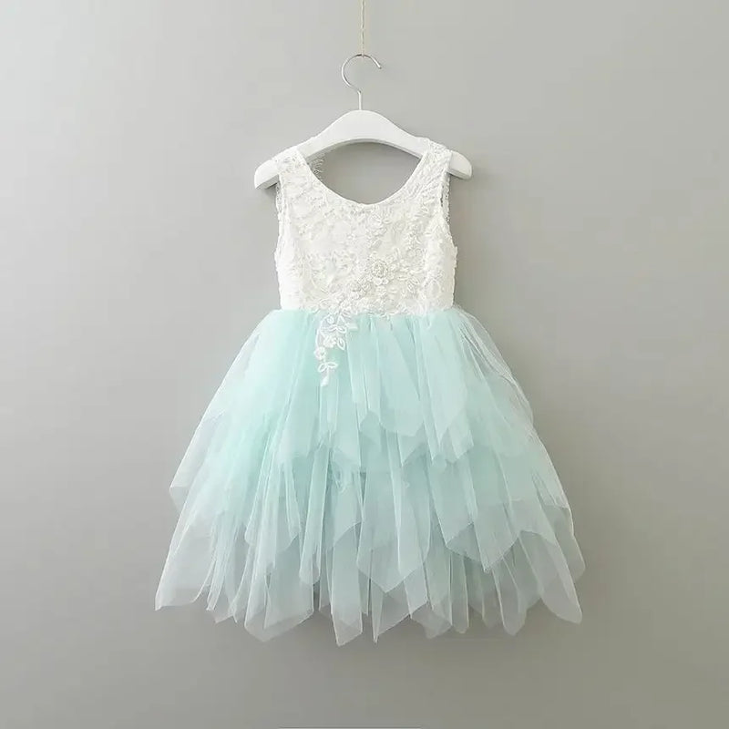 Summer Lace Girls Dress Gauze Kids Princess Dresses for Girl Vest Dress Party Dress Baby Clothes E16900 - PST PS Tradings