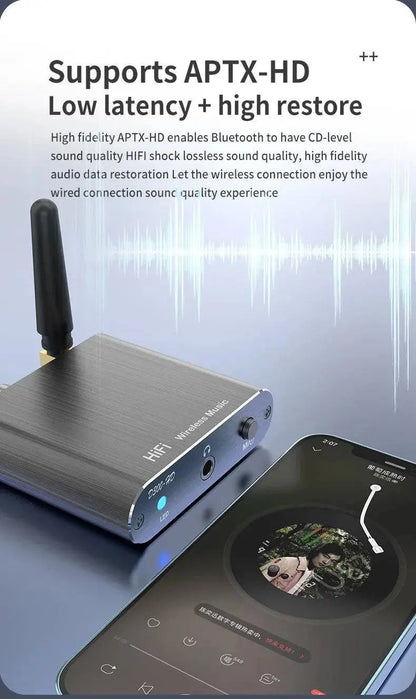 AptX-HD Bluetooth 5.2 Receiver HIFI Music Wireless Audio Adapter with 3.5mm Aux Toslink/Coaxial Output For Speaker Amplifer Car - Property & Safety Tradings