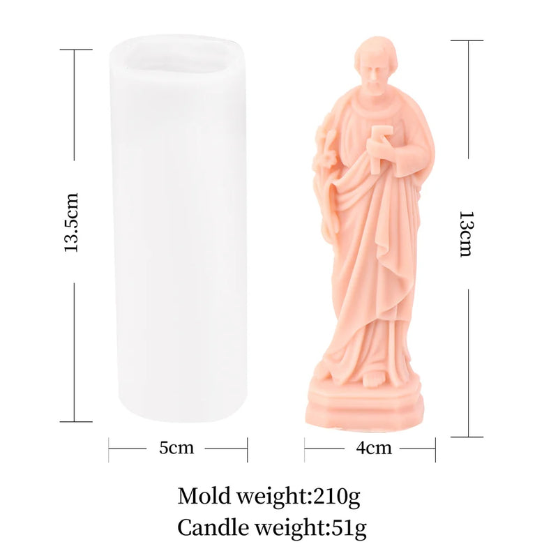 Religious Blessed Virgin Mary Candle Silicone Mold Madonna Goddess Female Deity Portrait Scented Plaster Jesus Resin Epoxy Mould - PST PS Tradings