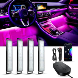 Car Ambient Light RGB Backlight Neon LED Lamp Foot Strip APP 3 Key Control Atmosphere Auto Decorative Led Interior Car Lights - PST PS Tradings