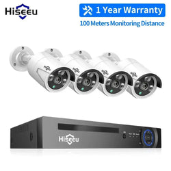 Hiseeu 5MP 3MP 8CH POE NVR Video Audio Record ONVIF CCTV IP Security Surveillance Camera System Kit Set Outdoor House Waterproof - Property & Safety Tradings