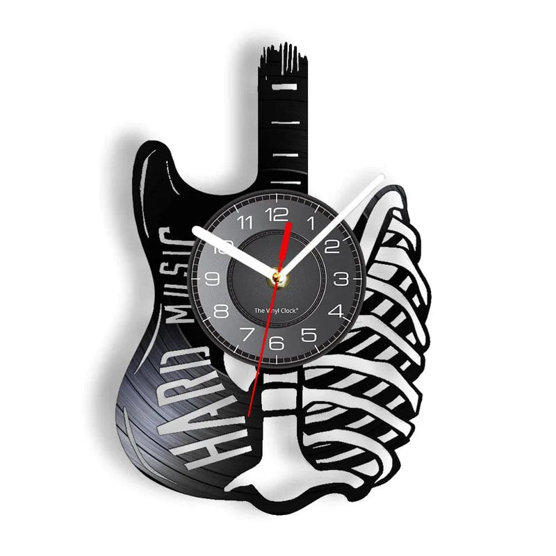 Acoustic Guitar Wall Art Wall Clock Musical Instrument Home Interior Wall Decor Vinyl Record Wall Clock Rock n Roll Musical Gift - PST PS Tradings