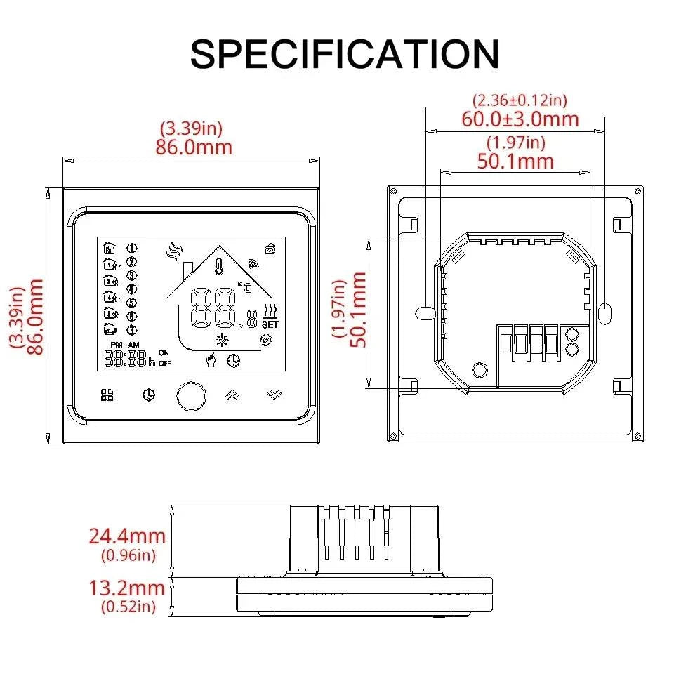 MOES WiFi Water/Electric Floor Heating Thermostat Gas Boiler Temperature Controller Smart Alexa tuya Google Voice zigbee Control - Property & Safety Tradings