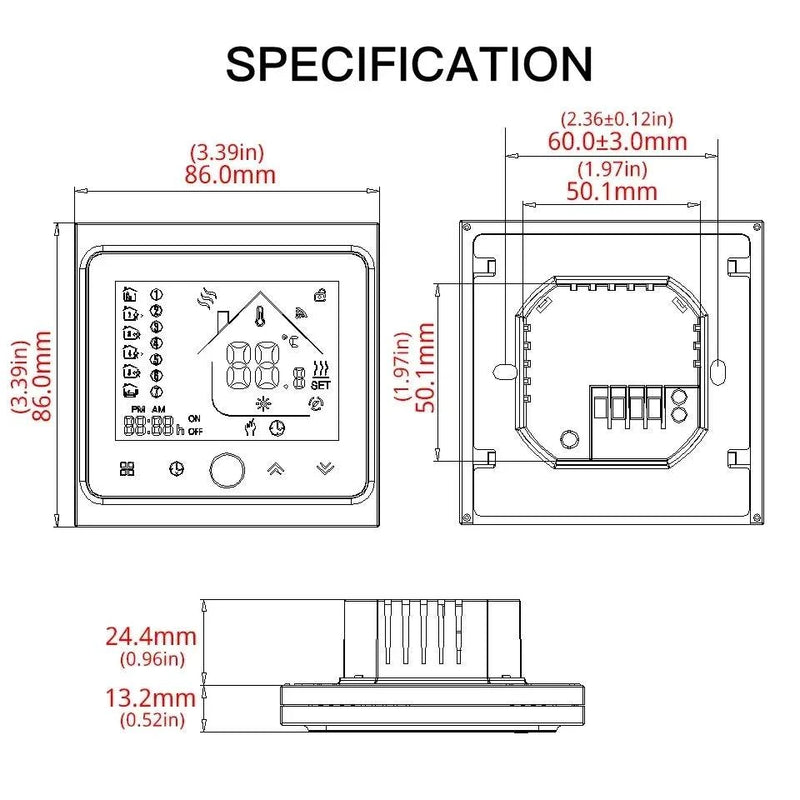 MOES WiFi Water/Electric Floor Heating Thermostat Gas Boiler Temperature Controller Smart Alexa tuya Google Voice zigbee Control - Property & Safety Tradings