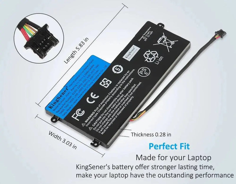 KingSener Internal Battery for Lenovo ThinkPad T440 T440S T450 T450S X240 X240S X250 X260 X270 L450 45N1110 45N1111 45N1112 24WH - Property & Safety Tradings