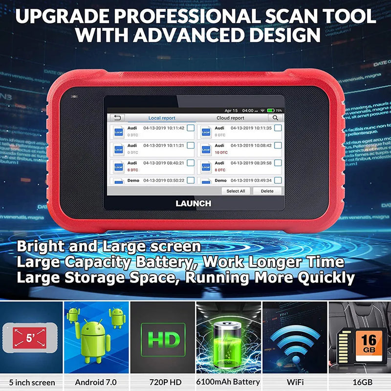 LAUNCH X431 CRP129E / CRP129E V2.0 Car OBD2 Diagnostic Tools ENG ABS SRS AT Oil SAS EPB TPMS DPF Reset Auto Scanner Free Update - PST PS Tradings