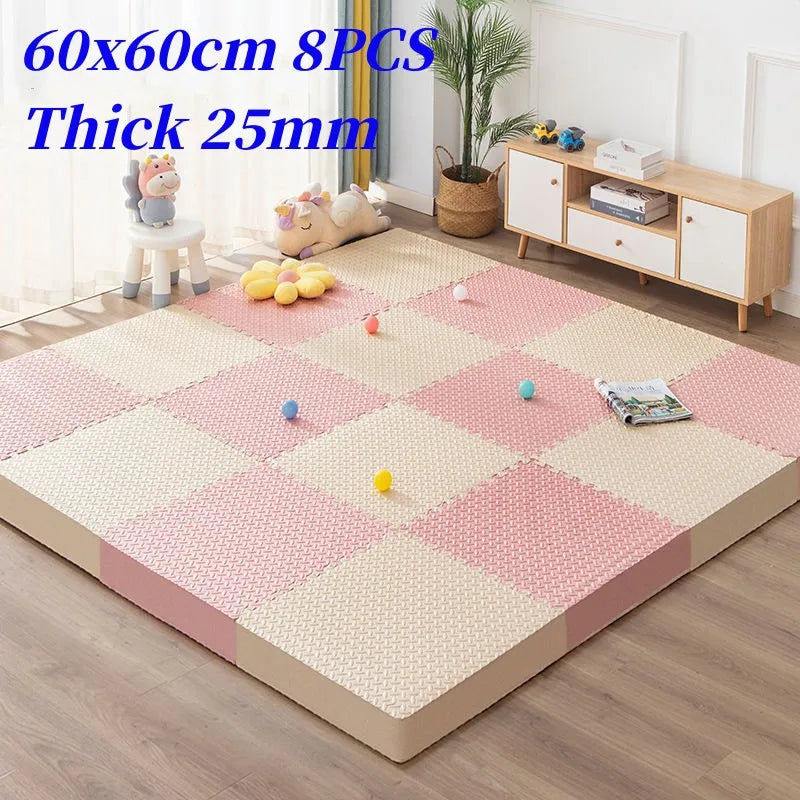 Foot Mat 60x60cm Floor Noise Mat 8PCS Thick 2.5cm Tatame Baby Play Mat Activities Mat for Baby Folding Carpet Game Puzzle Mat - PST PS Tradings