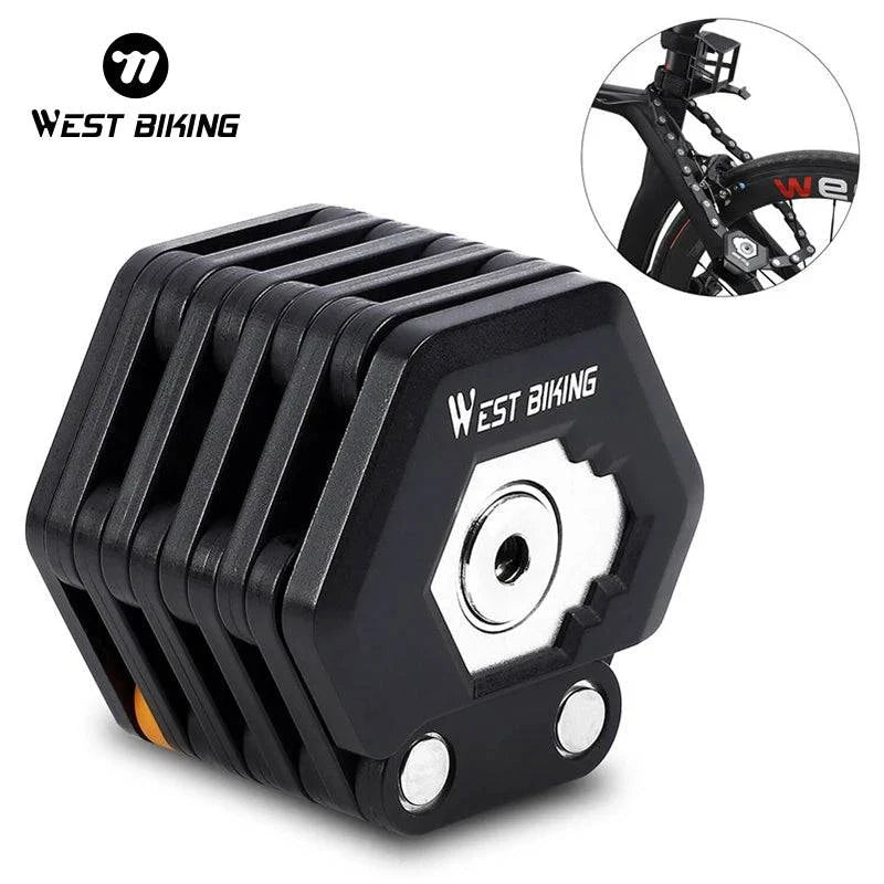 WEST BIKING Foldable Bicycle Lock MTB Road Bike Hamburg Lock High Security Anti-Theft Electric Scooter E-Bike Cycling Chain Lock - Property & Safety Tradings