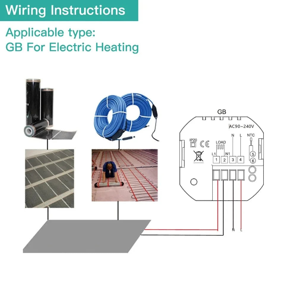 MOES WiFi Water/Electric Floor Heating Thermostat Gas Boiler Temperature Controller Smart Alexa tuya Google Voice zigbee Control - Property & Safety Tradings