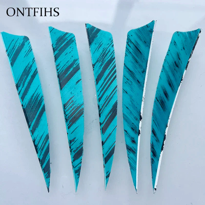 25 Pcs 4 Inch Hunting Arrow Feather Shield Cut Archery Real Turkey Cut Fetches Feathers for Arrows DIY - Property & Safety Tradings