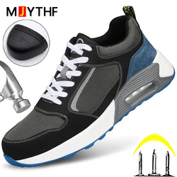 Fashion Security Shoes For Men Women Work Shoes Anti-smash Steel Toe Shoes Anti-puncture Protective Shoes Air Cushion Sneakers - Property & Safety Tradings