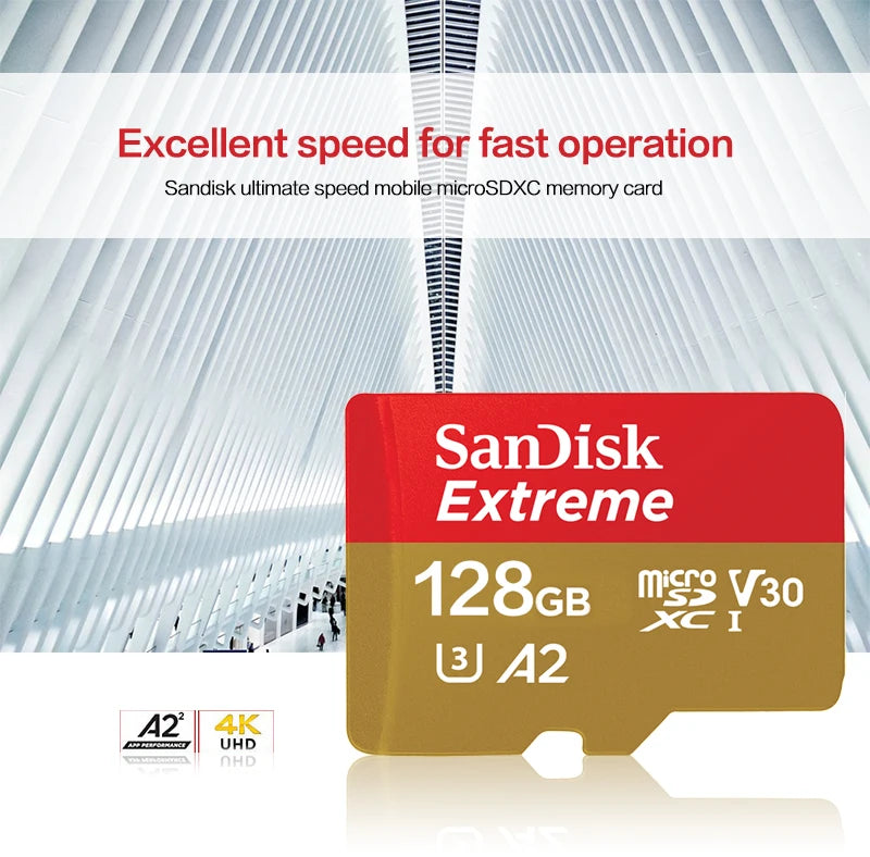 Sandisk Micro SD Card Original Extreme A2 V30 U3 SDXC Flash 32GB 64GB 128GB 256GB MicroSD Card 190MB/s TF Card for Phone Tablet - PST PS Tradings