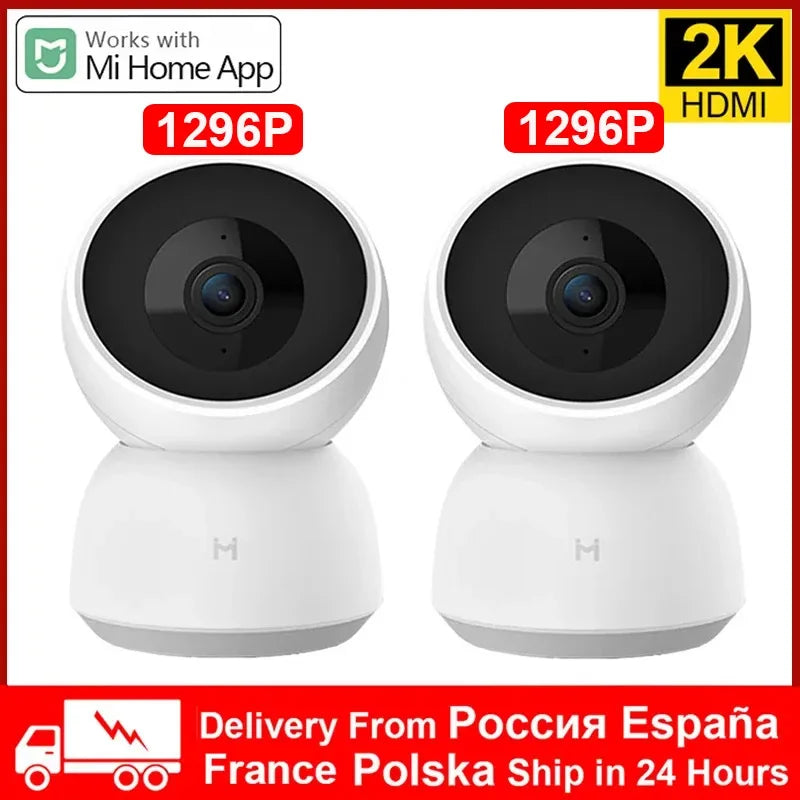 Smart Camera 2K WiFi Night Vision Webcam 2K 1296P HD Video IP 360 Angle Camera Baby Security Monitor for Xiaomi Mihome APP