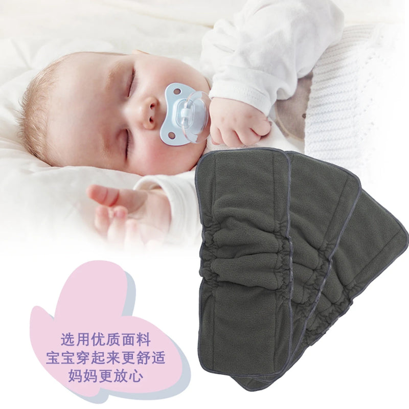 Charcoal Bamboo Double Gussets Inserts 35*13.5cm 5Layers Bamboo Charcoal Microfiber Fabric Diaper Liner Use With Baby Nappy - PST PS Tradings