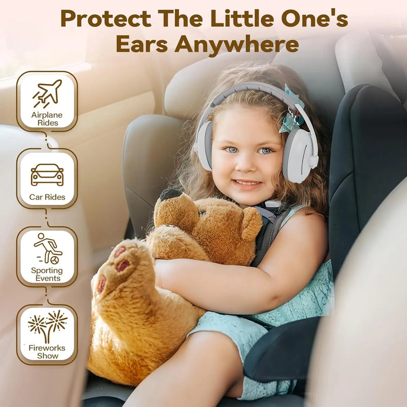 2-in-1 Convertible Design Baby Earmuffs Noise Protection Adjustable Noise Cancelling Headphones with Non-Slip Band for Babies - PST PS Tradings