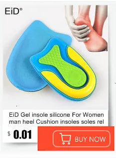 EiD Silicon Gel Insoles Foot Care for Plantar Fasciitis orthopedic Massaging Shoe Inserts Shock Absorption Shoe pad Unisex