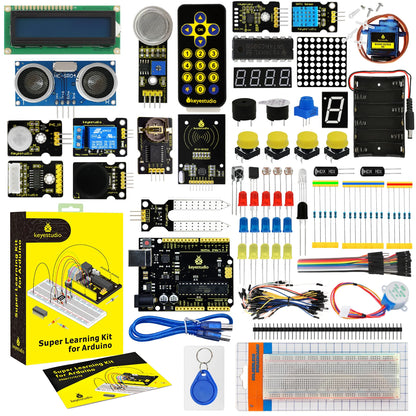 2024 Aktualisierte Version Keyestudio Super Starter Kit für Mega 2560R3 für UNOR3 Board, kompatibel mit Arduino Starter Kit + Tutorial