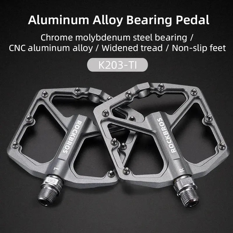 ROCKBROS MTB Cycling Ultralight Pedal Bike Bicycle Sealed DU Bearing Pedals Aluminum Alloy CRMO Non-slip Cleat Bike Part Pedals - Property & Safety Tradings