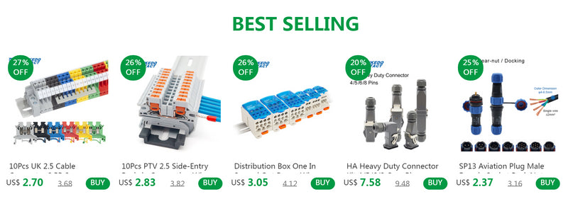 End Bracket Stop For NS35 DIN Rail Terminal Block E/UK E/UK2 EW35 WKF35 249-117 End Clamp For Universal Connector Marker Holder - PST PS Tradings