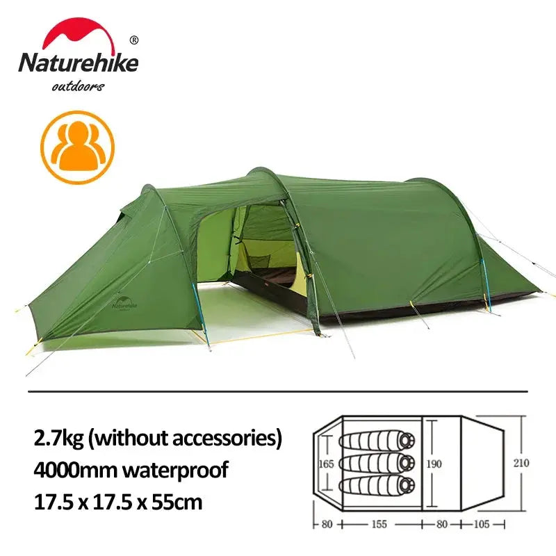 Naturehike Opalus 2 3 4 Tent 2 3 4 Person Hiking Tent 4 Season Tent Ultralight Family Travel Tent 20D Waterproof Camping Tent - Property & Safety Tradings